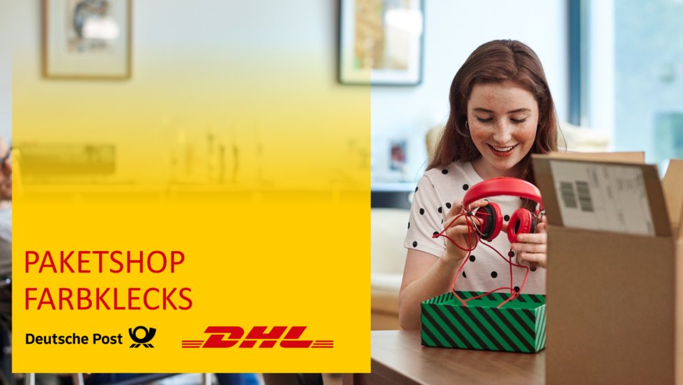 DHL Paketshop im Farbenfachgeschäft Farbklecks